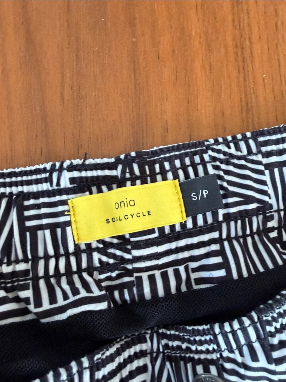 Onia x Soulcycle Black & White Geometric Swim Board Shorts
